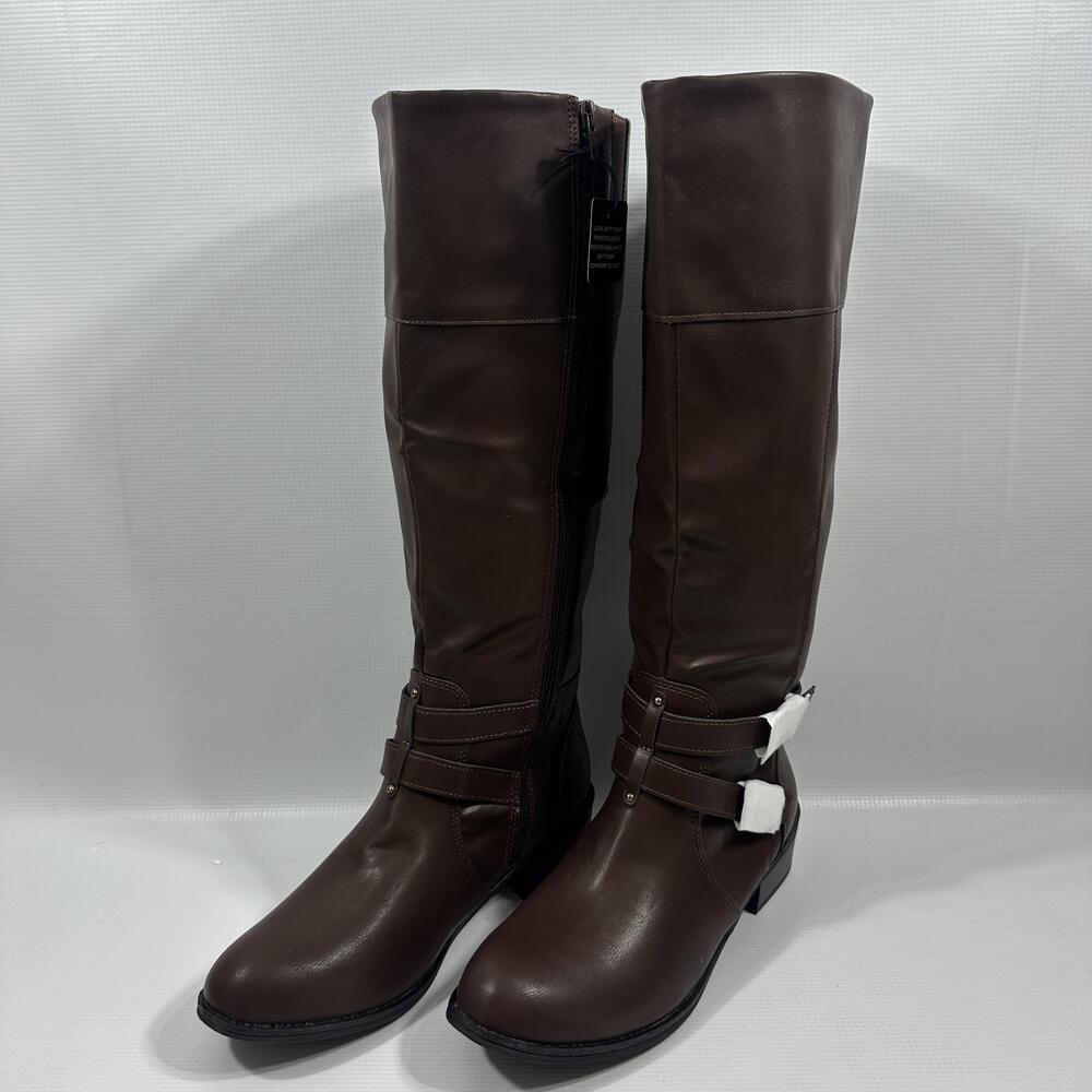 Arizona Jean Co AZ Denver Boots Womens Size 9.5 Brown Knee Riding Memory Foam